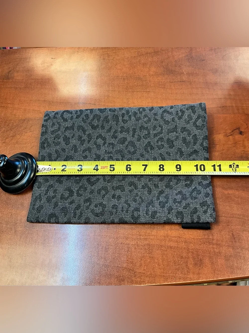 MIMCO Grey Leopard Print Wristlet Pouch with Branded Strap